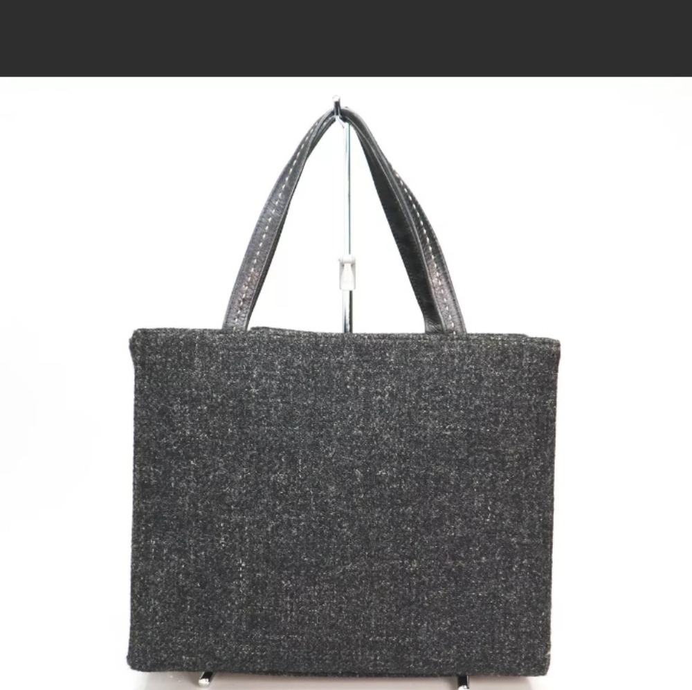🥳HP🥳Kate Spade Wool Tote Bag Black Gray Silver